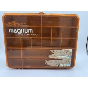 Vintage Magnum By Plano Organizer Tackle Box Dividers Mariners Royals Stickers